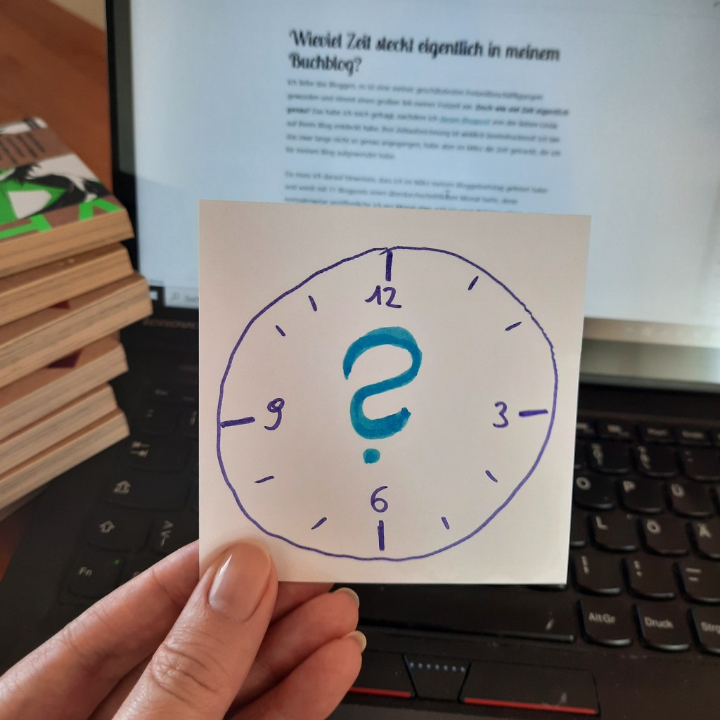 ein gezeichnetes Ziffernblatt mit einem Fragezeichen in der Mitte, im Hintergrund, unscharf, mein Blog bibliosophie.rocks.